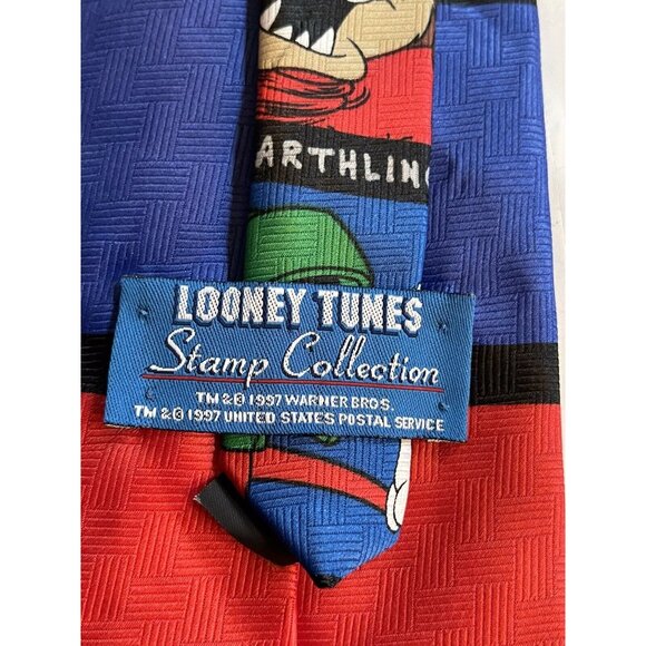 Vintage Looney Tunes Stamp Collection Tie Warner Bros & USPS 1997 Polyester - Picture 3 of 6